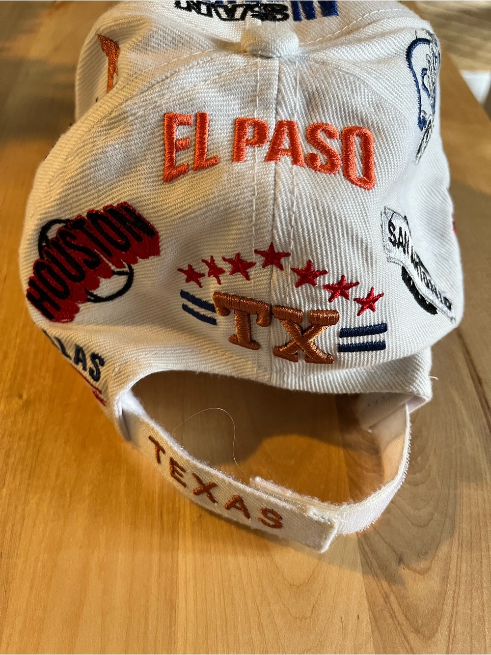White Texas Embroidered Baseball Cap - Multi-City Designs - Picture 4 of 4